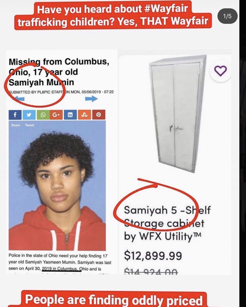 avcimucahit's tweet photo. ABD’li #Wayfair adlı sitenin, çok yüksek fiyatlara sattığı eşyalar üzerinden çocuk ticareti yaptığına dair korkunç bir iddia var. Reddit‘te bir kullanıcı mobilyaların çok yüksek fiyatlarda olduğunu ürün isimleriyle kaçırılan çocukların isimlerinin uyuştuğunu tespit etti. https://t.co/5YLGkFDhT5