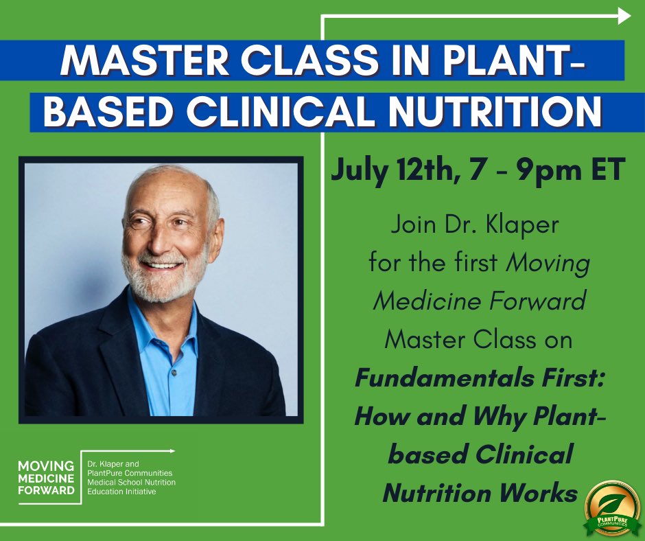 plantpurecomm's tweet photo. Today is the day! You can still register for @michaelklapermd’s MMF Master Class in Plant-based Clinical Nutrition and join the first session tonight! 🌱 https://t.co/Jl18dXqKhB #wfpb #plantbasednutrition #MMFmasterclass #drklaper #plantbaseddiet https://t.co/9tpTxqt17r