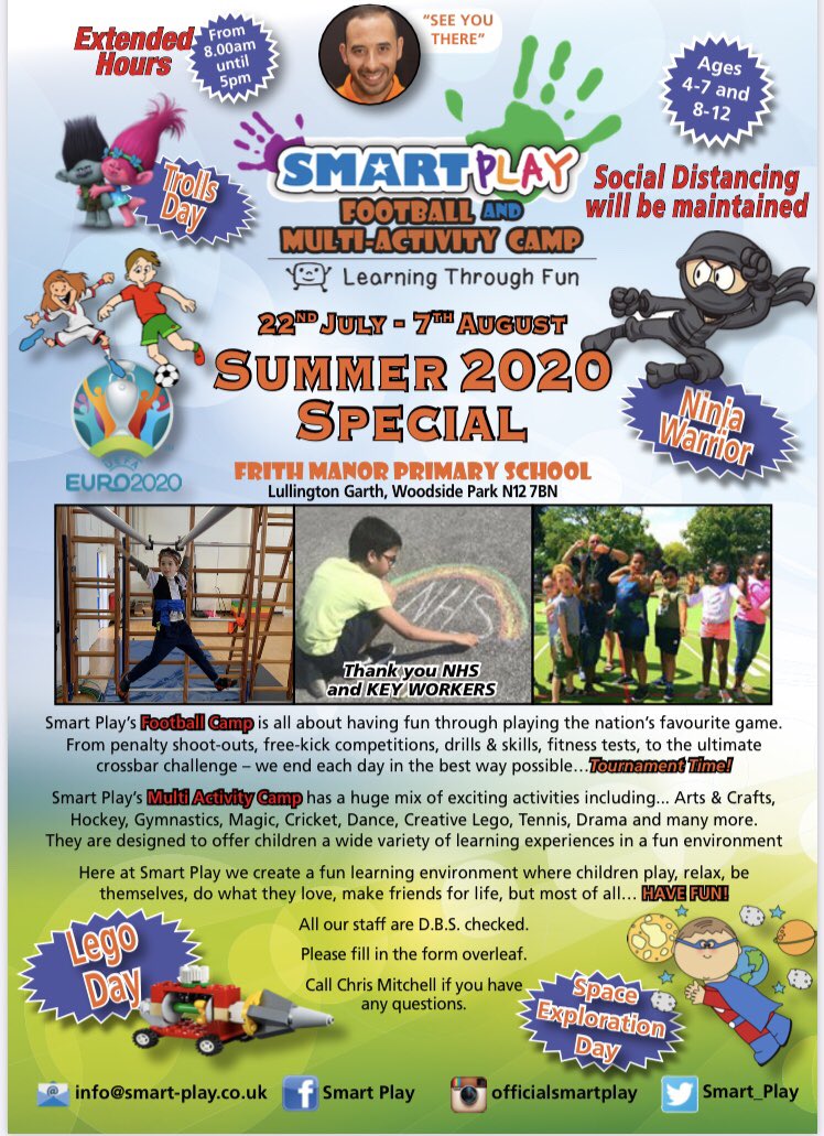 Smart__Play's tweet photo. 🎩 Just like that - we’re back! 🎩

Join us @FrithManor for our SUMMER 2020 SPECIAL ✔️

#camp #summercamp #COVID19 #finchley #millhill #n12 #nw7 https://t.co/oRoyfttXbn