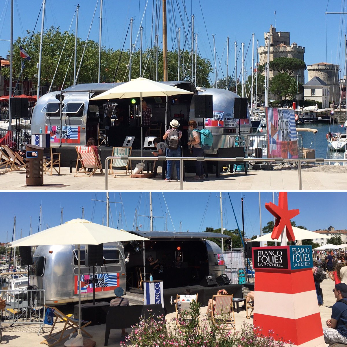 Mobiljam's tweet photo. On va être trop bien là... au vieux port devant les emblématiques tours de La Rochelle https://t.co/I4F4W4TKku