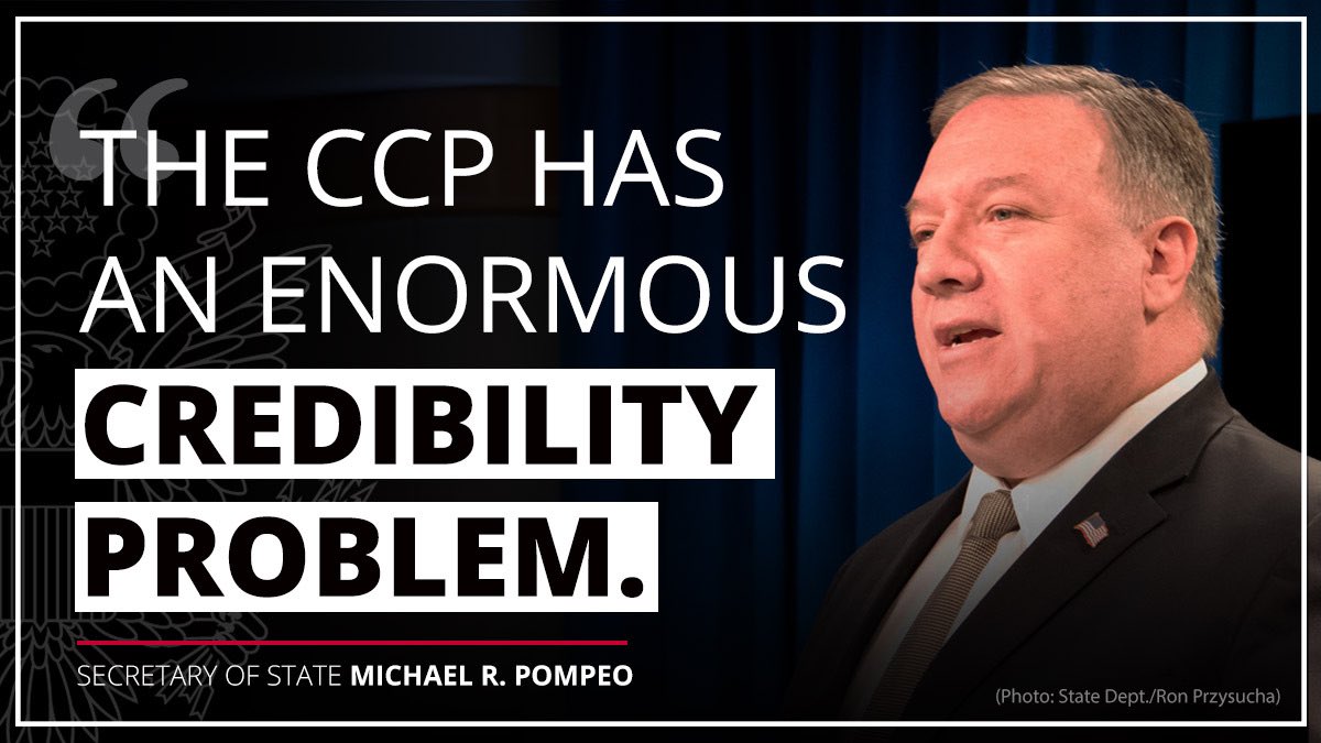 SecPompeo's tweet photo. As with all unelected, Communist regimes, Beijing fears its own people’s free thinking more than any foreign foe. https://t.co/CmcxGUOqzx