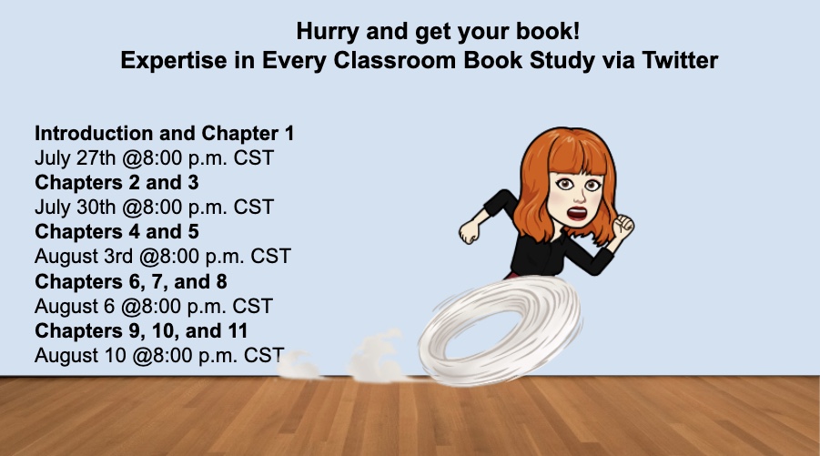 DrMayeaux's tweet photo. Join our online book study starting July 27th! 
Books available at https://t.co/pN5bPxQSFj
or Amazon! 
#expertiseineveryclassroom @RLPGBooks https://t.co/n8OZAG8CS4