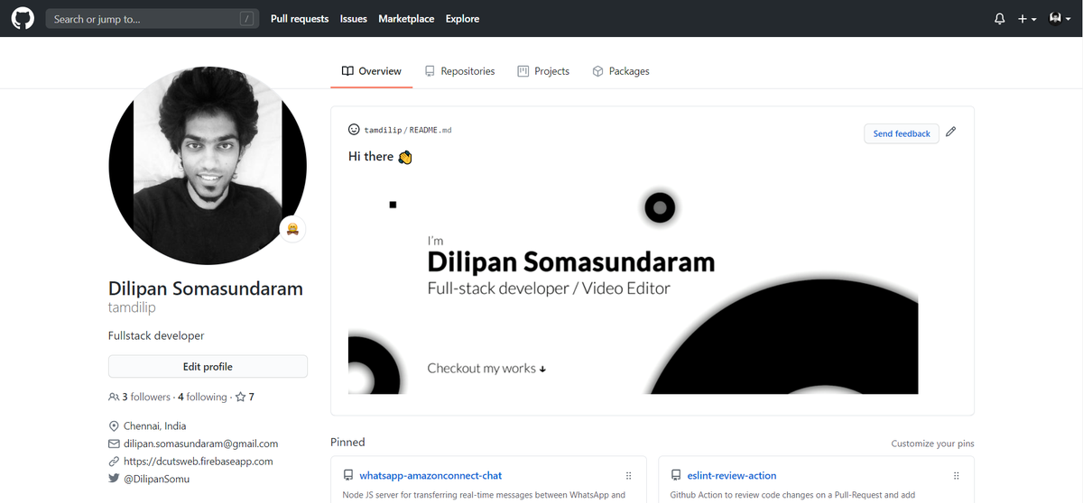 DilipanSomu's tweet photo. Github cover is quite fun to experiment things as I used to customize my Orkut profile about section with glittering gifs 🤪 !!
#github #git #nostalgic #profilecover #readme

🚀: https://t.co/knqsOZw47x https://t.co/iDjpOyko6Z