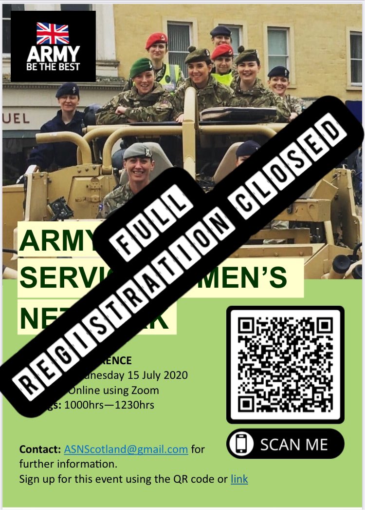 All 💯 places have been taken for the virtual conference on Wed 15 Jul so registration is now closed. We’ll record the conference &amp; publish on our Defence Connect page bit.ly/ASNScotlandDC after the event, so those who didn’t get a place can access the content
#ArmyConfidence