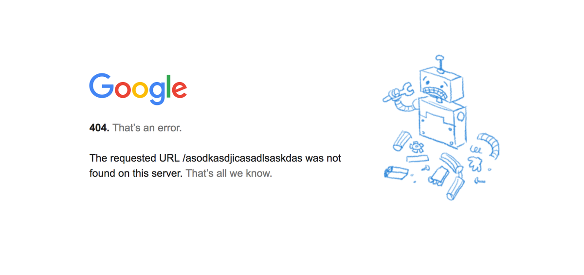 Biden or Clinton, both these pages are 404s. 404 error pages signal that a URL cannot be found. They are perhaps the most commonly encountered error pages on the internet, and are an unavoidable part of the web as it has been constructed. Here's Google's: