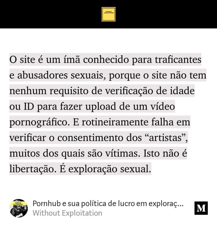 woexploitation's tweet photo. Pornhub doou máscaras para profissionais de saúde e socorristas, e forneceu o conteúdo premium de graça durante a quarentena. 
Mas não se enganem, este “conteúdo premium” é a porta aberta para exploração sexual, abuso e tráfico. https://t.co/ws0Ug07cqW https://t.co/LmTew7Ejmf