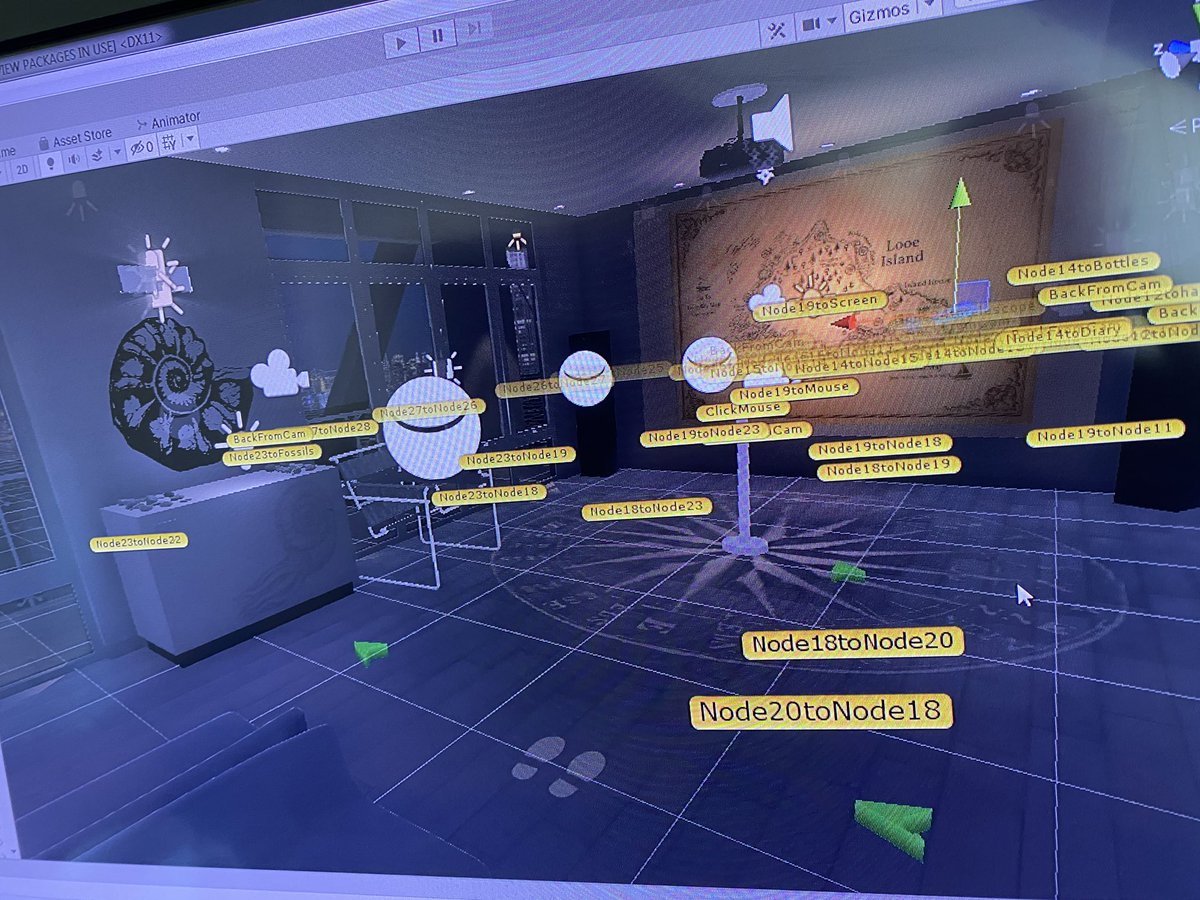 jonathanboakes's tweet photo. Node based movement, to maintain the #pointandclick vibe. The 3D space contrasts nicely with the β2Dβ film footage, with both βchangingβ as you progrsss through the reels. π₯ #Lammana #gamedev #indiedev #madeinunity3d https://t.co/U4zLC2s2ZF