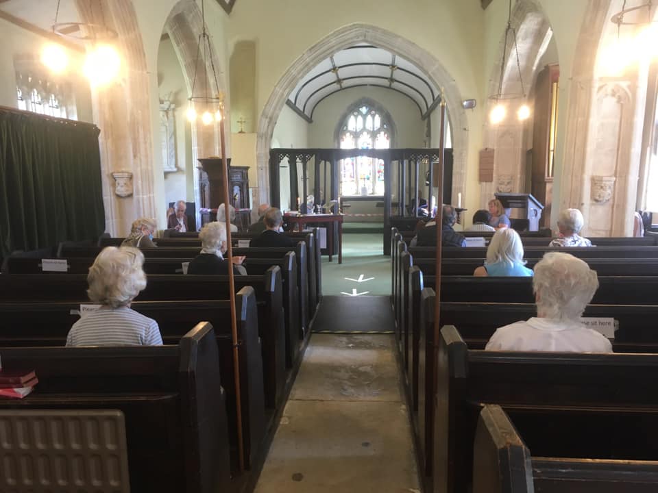 margarethigham's tweet photo. Social distanced worship this morning at St. Peterโs, Portesham.
All wiped and taped ready for private prayer. #return_carefully
@DioSalisbury
#churchofengland #backinchurch #SocialDistancing #portesham https://t.co/QeQOXuyqEi