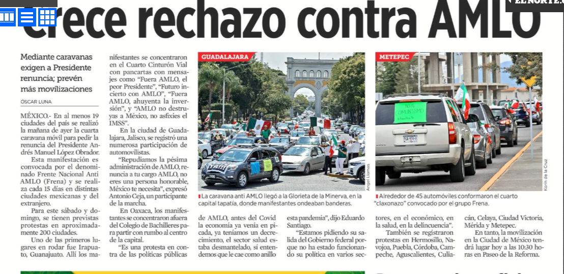 #4taCarvana #Frena Frente Nacional ANTI-AMLO se duplica cada 14 días.

Pronto lograremos la MAS CRÍTICA de ciudadanos para lograr lo que Bolivia, Egipto, Guatemala, Puerto Rico.

Hacer que renuncie el DICTADOR CHAVISTA.

#LOPEZveteYA
#LOPEZalPenal
