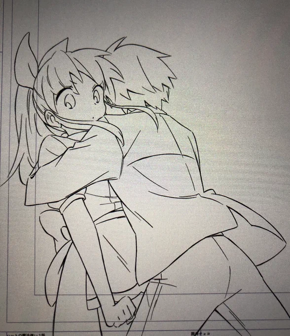 8p途中まで人物のペン入れ完了
恋愛感情無のハグでもレンみら可愛い(親バカ)
 #進捗ノート https://t.co/6DL0Kpk6cF 