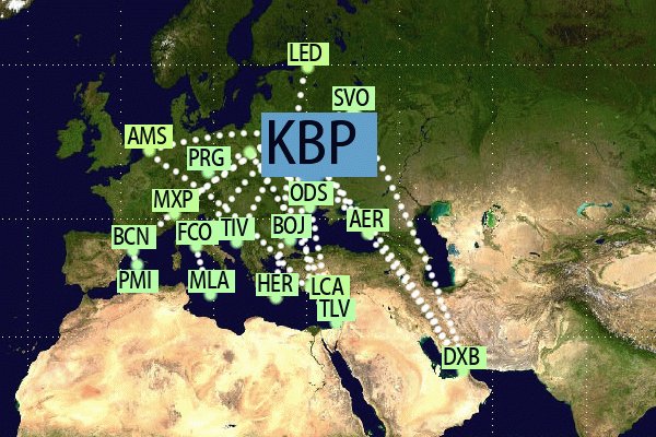 MAKSlM's tweet photo. New destination on my #JetLovers flight map: KBP (Kiev, Ukraine) https://t.co/yTlsGGXT18 https://t.co/cXMalEjMat