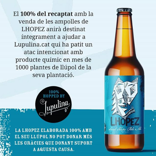 AssSinglot's tweet image. Des de demà Dilluns a la venda únicament en Singlot i amb una causa més #localhops que mai.

Compra les teves ampolles, dóna suport a Lupulina.cat i gaudeix de la teva LHOPEZ. Local Hops Pale Ale.