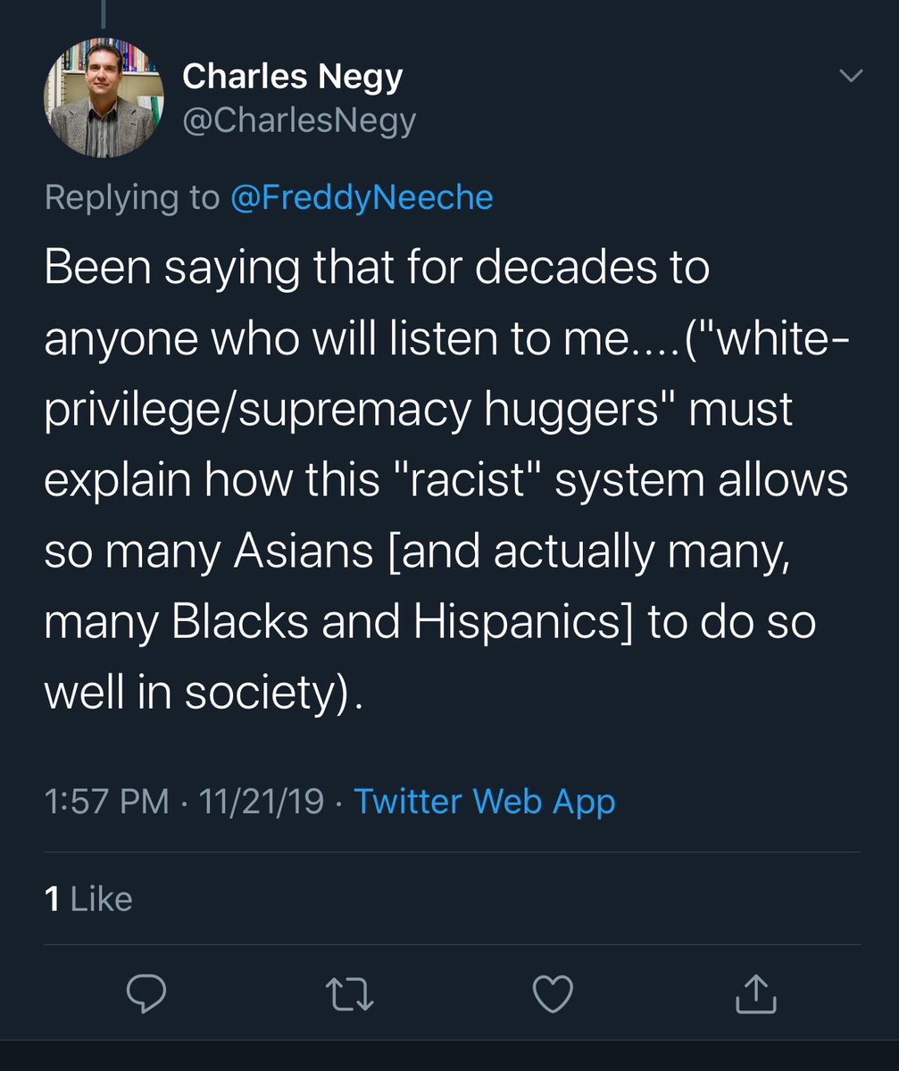 Both of these tweets by Negy are pulled straight from his book (page 24) where he denies the existence of white privilege and systematic racism using generalized data.