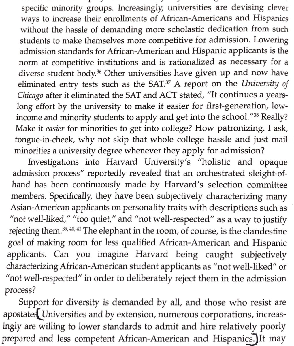 Negy consistently tweets & writes about the SAT/ACT in his book (pg 26 & 96) belittling Hispanics and African Americans calling them “less qualified”, “less capable”, and “less competent” than Whites + Asian Americans while saying college’s “should just mail minorities a degree”