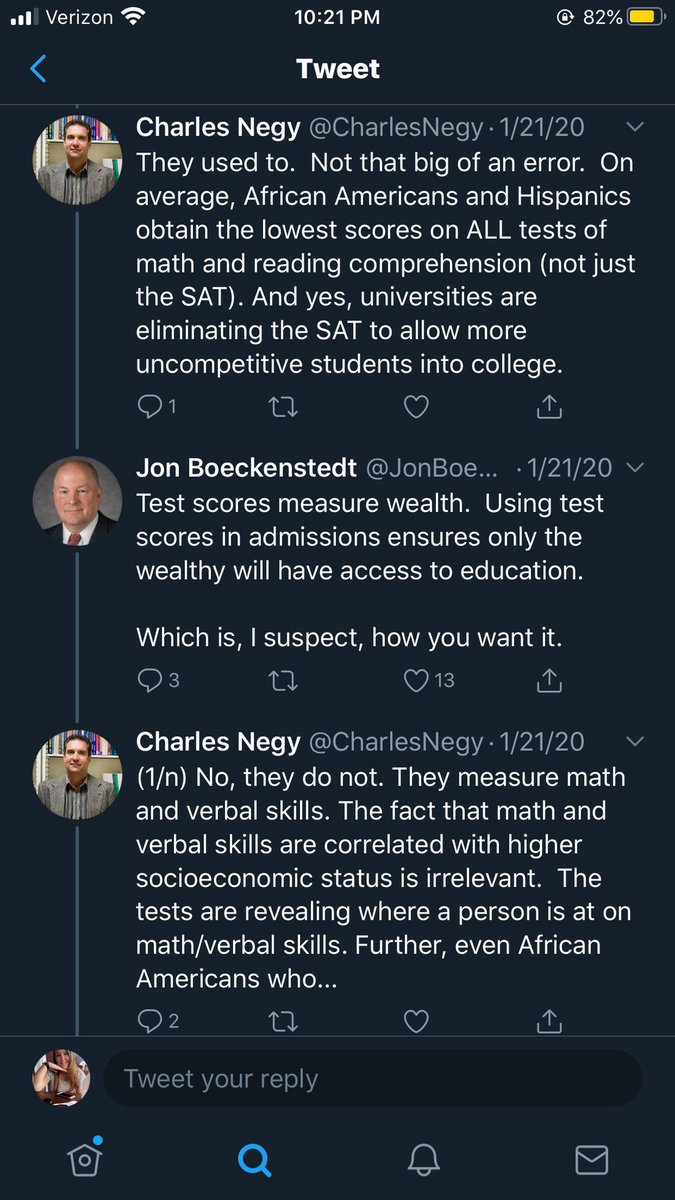 Additionally, he constantly points to math, verbal, + reading skills as a way to distinguish Whites & Asian Americans as superior to African Americans and Hispanics intellectually and, consequently, in society calling them “uncompetitive students” & ignoring socioeconomic status