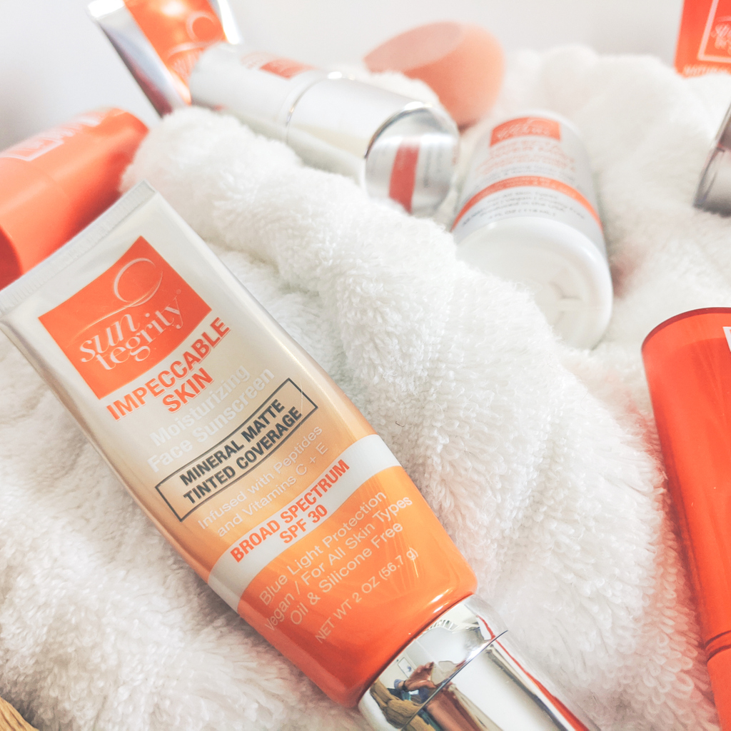 Suntegrity's tweet photo. Infused with peptides, Hyaluronic Acid, and Vitamins C + E, Impeccable Skin gives you medium coverage with Broad Spectrum SPF 30 protection. Available in 6 shades. It's the perfect hack for easy summer beauty!
#impeccableskin #beautyhack #easysummer
#suntegrity #mineralsuncare https://t.co/usxJwFHQ2D