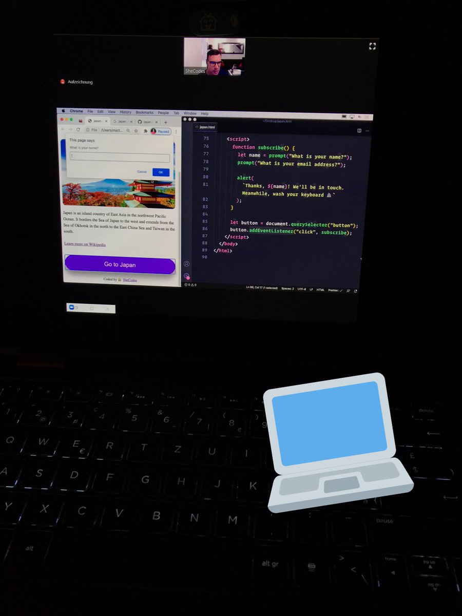Thank you <a href="/DelacMatt/">Matt Delac</a> for the super intro coding session! This was a great way to end a Sunday evening 🚀
#SheCodes #workshop #coding #inspired