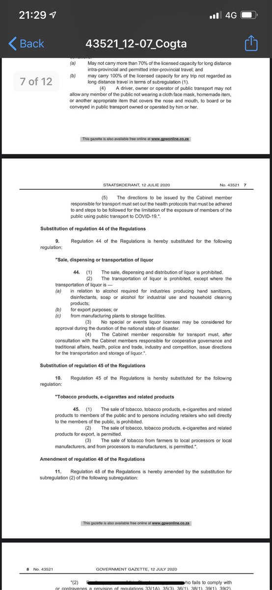 MbalulaFikile's tweet photo. SALE AND TRANSPORTATION of ALCOHOL BAN

Government Gazzette https://t.co/LTpsr8pb5C