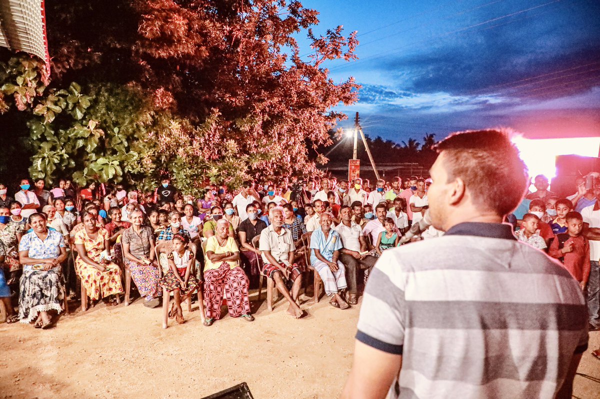 RajapaksaNamal's tweet photo. Successfully completed meetings in K'gala &amp; heading back to #Htota. People are hopeful that under @PresRajapaksa's leadership, essentials such as drinking water &amp; infrastructure development will take place. Urging all of #lka to keep #SocialDistancing &amp; #WearAMask. #TogetherWeCan https://t.co/uKksI8H28F