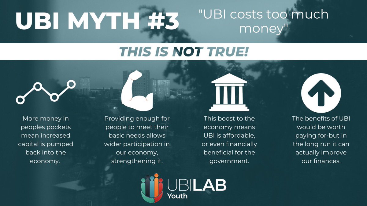Here is part 3 of our ‘UBI Myths’ series, outlining the common misconceptions our activists face whilst partaking in the UBI campaign! 

This is also a resource for new activists, learning the counter arguments they can use to tackle these misconceptions. 

Please share! 

#UBI