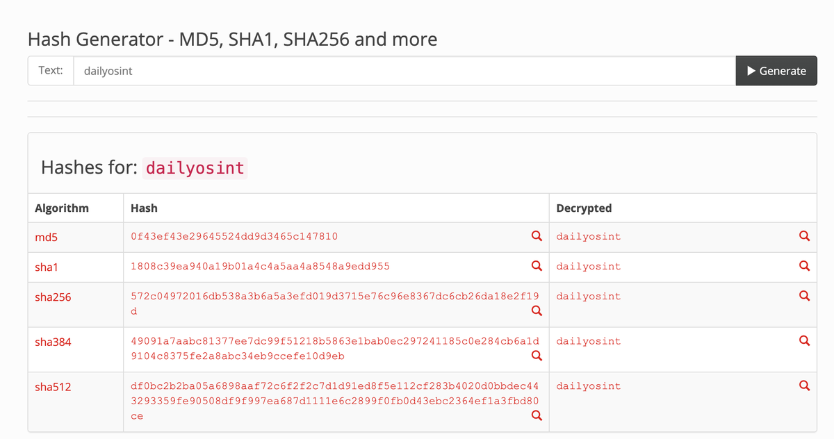 DailyOsint's tweet photo. Generate a hash or decrypt it using https://t.co/tJVrkC26ZI
#hashgenerator #decrypt #osint https://t.co/BFdVEBOHXM