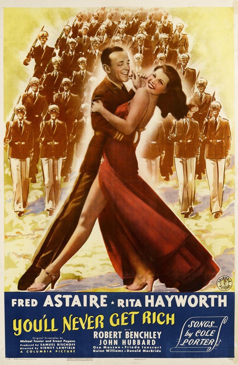 [18] “You’ll Never Get Rich” (1941)The first movie Fred Astaire did with Rita Hayworth. The two are interchangeable in many ways, but this feels fresher and funnier to me. The initial tap duet is spectacular and Fred has one of his best tap solos. Best not to discuss the finale