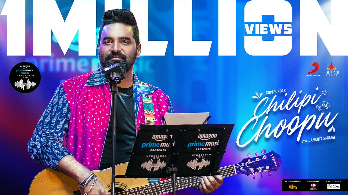 Sony Music South India (@sonymusicsouth) on Twitter photo It is a GRAND MILLION for <a href="/GopiSundarOffl/">Gopi Sundar</a>'s #ChilipiChoopu from #AmazonMusicHyderabadGig! ❤️🥰
Watch it yet again here ➡️ bit.ly/ChilipiChoopu
#FirstOn <a href="/AmazonMusicIN/">Amazon Music India</a> <a href="/knackstudios_/">Knack Studios</a> @lhharishram <a href="/RedFMTelugu/">Red FM Telugu</a> <a href="/GeminiTVMusic1/">Gemini Music</a> #AnantaSriram
#MusicofHyderabad It is a GRAND MILLION for <a href="/GopiSundarOffl/">Gopi Sundar</a>'s #ChilipiChoopu from #AmazonMusicHyderabadGig! ❤️🥰
Watch it yet again here ➡️ bit.ly/ChilipiChoopu
#FirstOn <a href="/AmazonMusicIN/">Amazon Music India</a> <a href="/knackstudios_/">Knack Studios</a> @lhharishram <a href="/RedFMTelugu/">Red FM Telugu</a> <a href="/GeminiTVMusic1/">Gemini Music</a> #AnantaSriram
#MusicofHyderabad