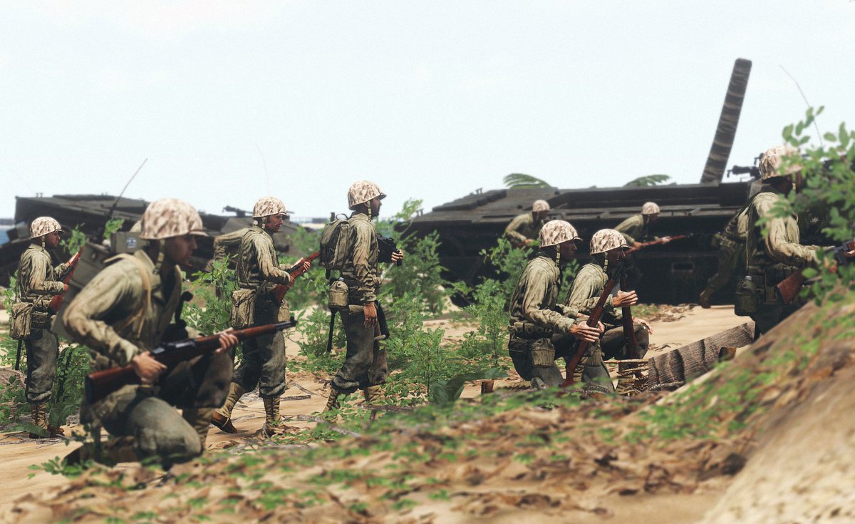 David_Mustache_'s tweet image. US Marines at Tarawa, November 1943. #Arma3