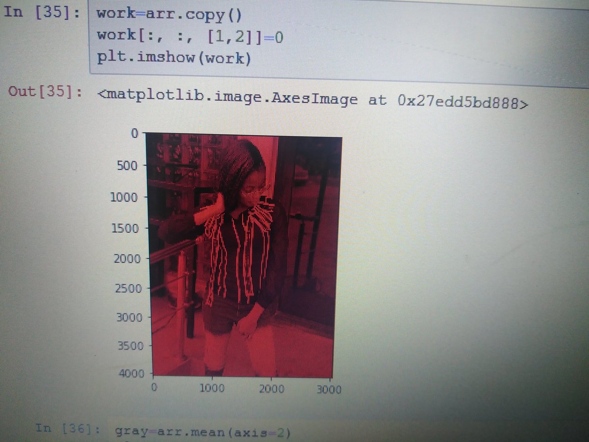 AsabiSalami's tweet image. Today was on Image processing with numpy and OpenCV. I did some stuffs on my picture although wasn't able to proceed with loading camera feed and face detection with OpenCV, since it wasn't installed on my jupyter lab. Thanks @kush_kunal for today. #Day2 #codeforcause