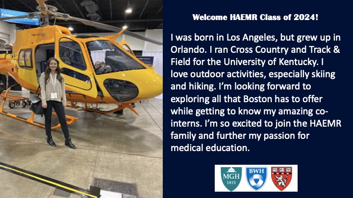 EMRES_MGHBWH's tweet photo. And for our final intern intro...meet @KalenWrightMD who comes to us from the University of Louisville. #WhyHAEMR? Opportunity. Welcome to the HAEMR Family! #HAEMRPride https://t.co/QM11yB3i0z