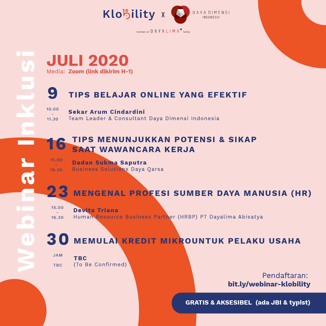 klobility's tweet photo. Di #WebinarInklusi 9 Juni lalu, @dan.abidrea bilang, "Wawancara kerja bukan tentang apa yang kamu ketahui, tapi tentang apa yang bisa kamu buktikan.". Cara membuktikannya ternyata tidak sembarangan loh, Teman Inklusi! Bagaimana cara yang tepat?
#klobility #disabilitaskerja https://t.co/LIc2RiFicu