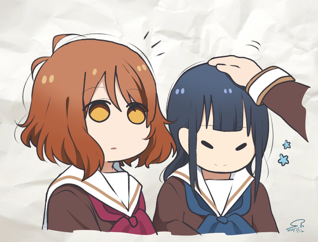 北宇治吹部らくがき 香織のイカリ 香織 笑 あすかに頭を撫で 酸リンゴの漫画