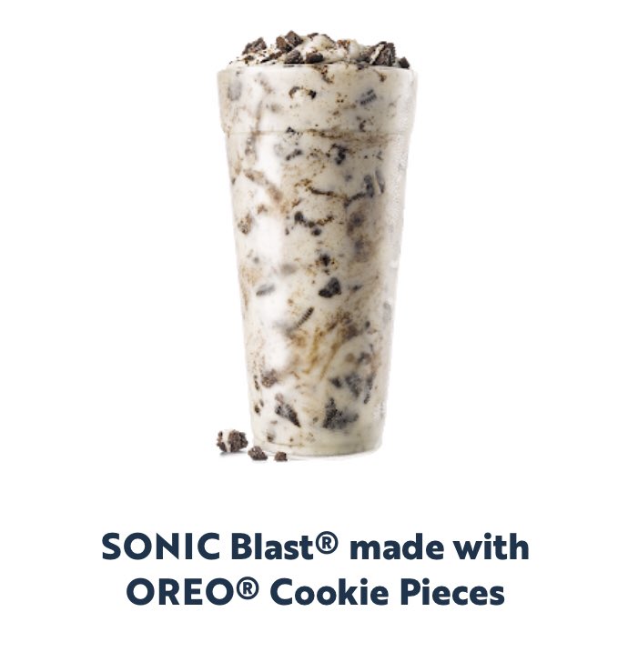sonic (pt 2)small fries (and small tots): 250 calsmini oreo sonic blast: 440 calsall their desserts are kinda high so imma stay away from that altogether