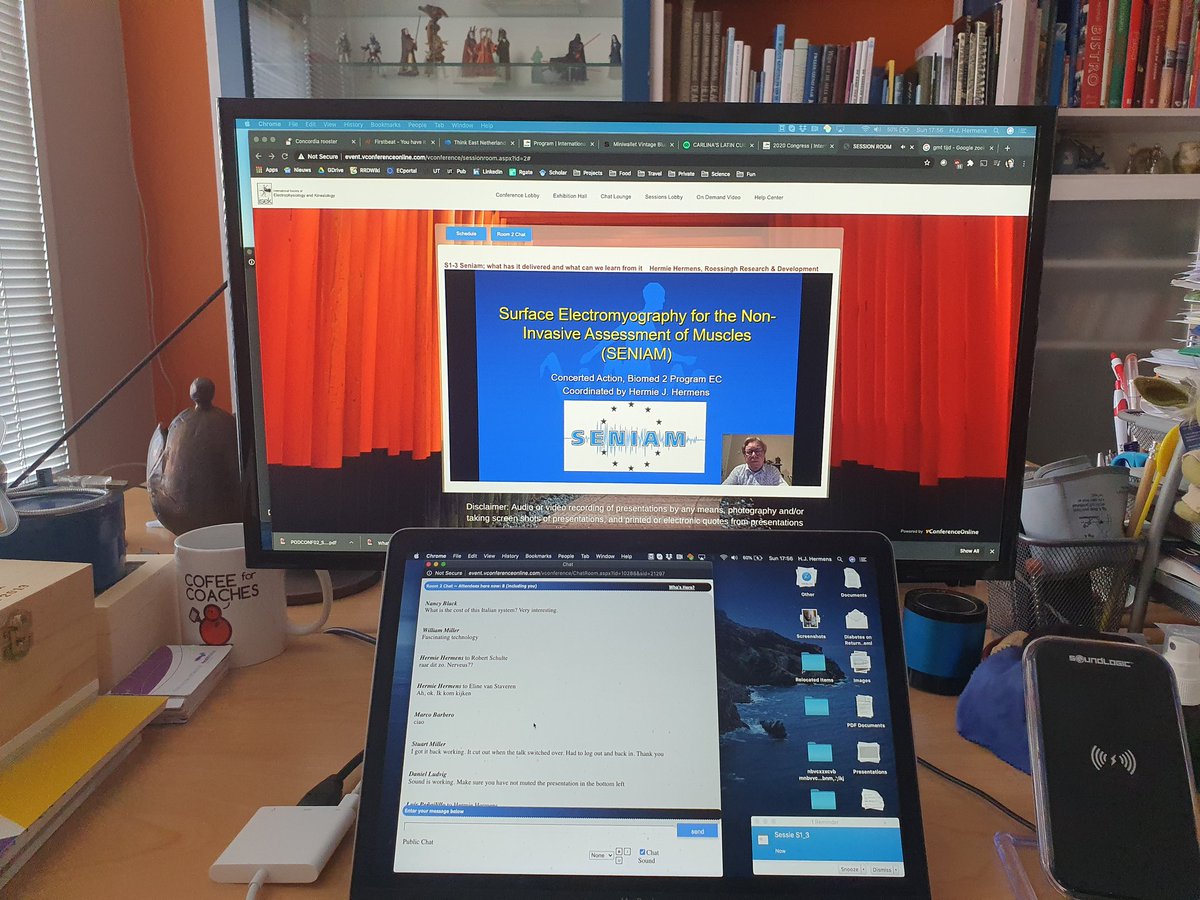 Today I had a prerecorded ISEK virtual presentation on Seniam, that became the standard for surface EMG: over 6500 citations. Fun to look back.