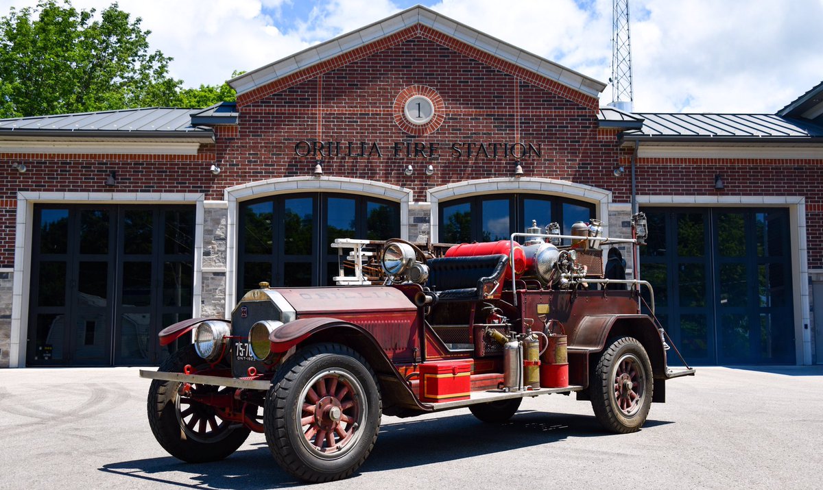 OrilliaFire's tweet photo. Last week @livingbyyyz took pictures of our apparatus including our prize 1923 Lafrance. This week one of our staff’s dad completed a wood exact scale replica. Thanks Tom Barks. Each colour is a different kind of wood. Amazing detail. #honourrespecttradition #fleetfriday https://t.co/PcLkilQ4gF