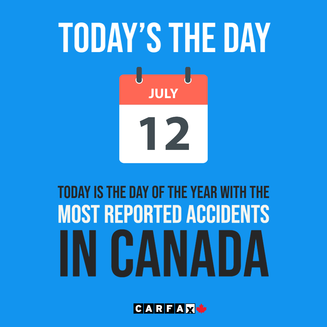 CARFAXca's tweet photo. Today is the day in #Canada that statistically has the most #caraccidents.
If you are on the road today (or any day), please drive safely.
#safety #driving #drivesafe https://t.co/GGOAqCtUEh