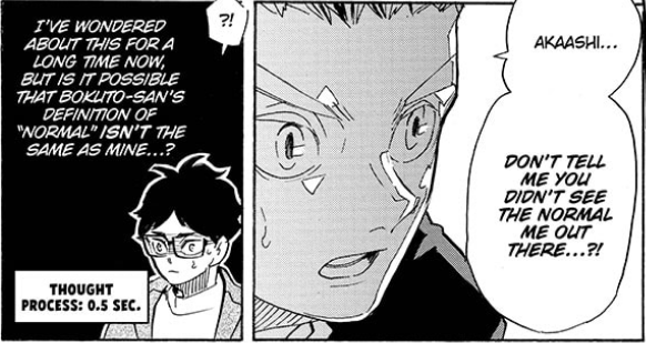 all this time... and akaashi still understand bokuto so well 