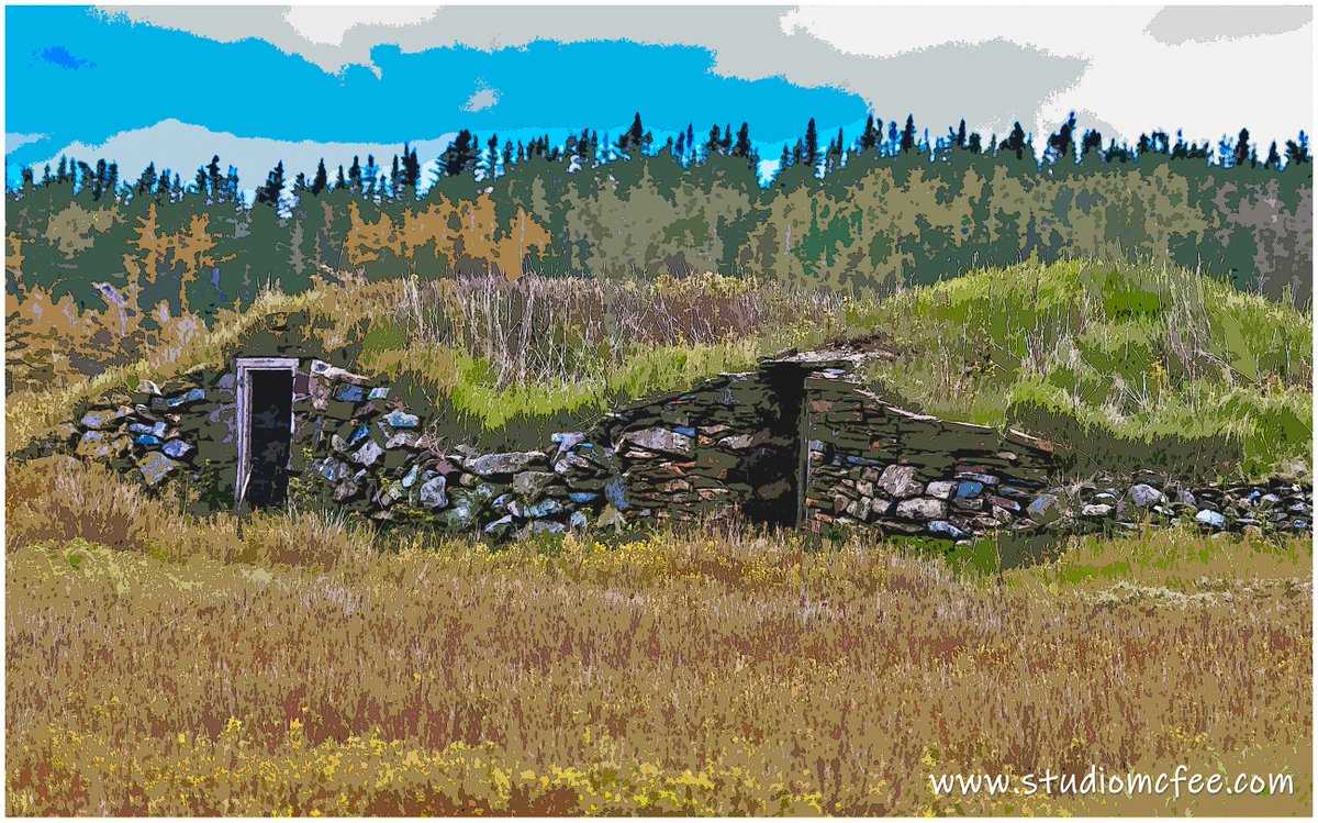StudioMcFee's tweet photo. Hobbit houses (er um root cellars) in Elliston, Newfoundland &amp; Labrador #Canada #Newfoundland #hobbits #rootcellars #digitalart https://t.co/IivI1EO8Ph