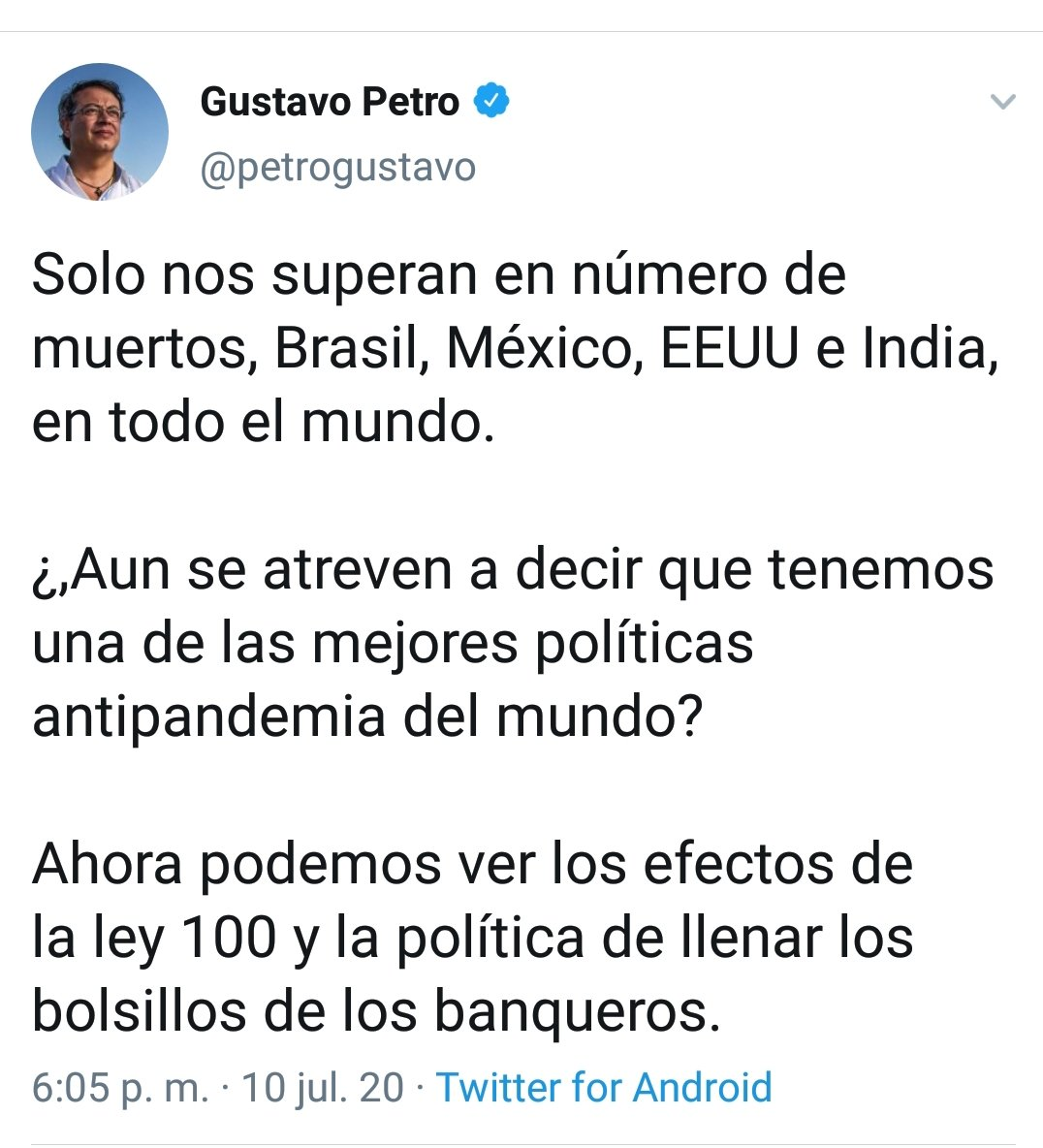 ghitis's tweet photo. Petro es un mentiroso. Colombia está en el puesto 21 y Petro el embustero dice que somos los quintos.
#PetroMentiroso #PetroTerroristaMediático #NoMásPetro https://t.co/QHM7uwlCfG