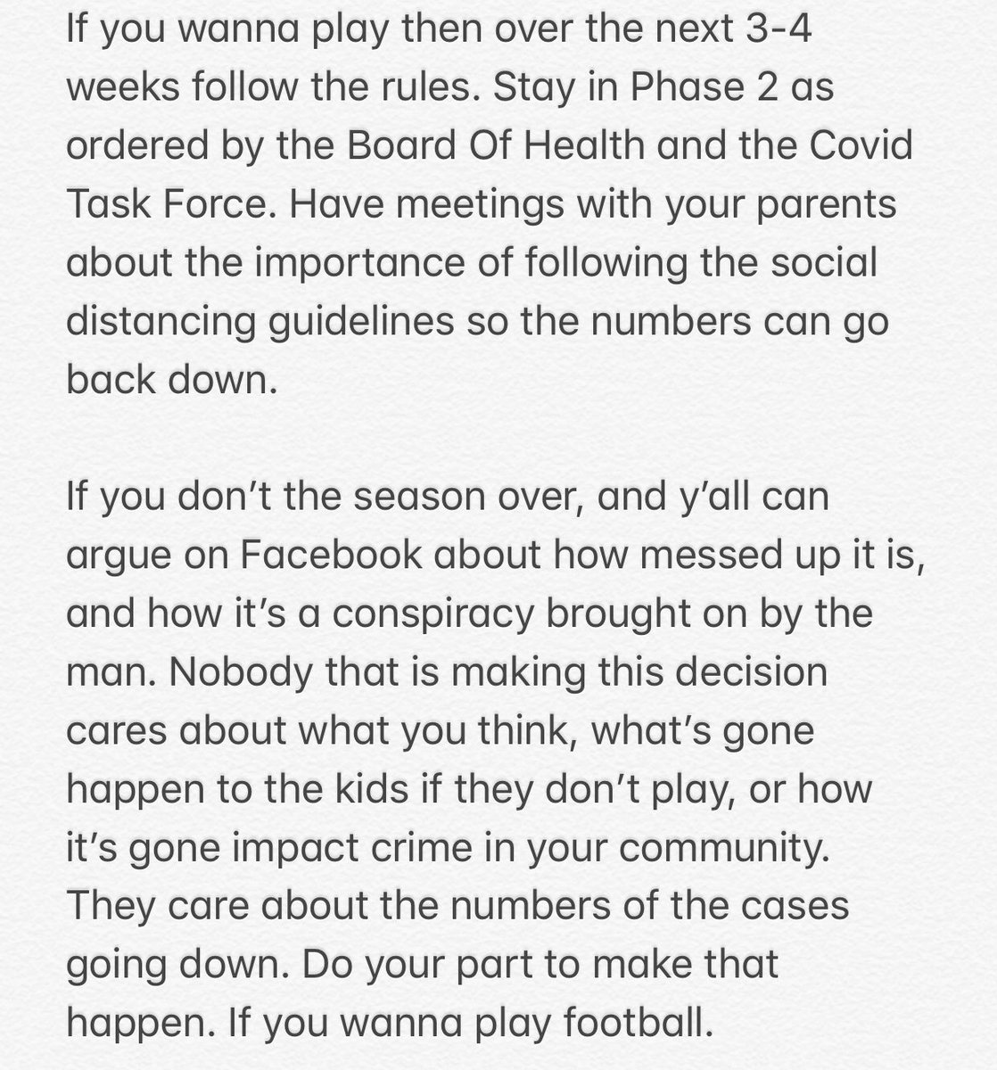 CoachReedLive's tweet photo. Youth and High School Football Coaches. Our season is on the line. https://t.co/ui0cClTubn