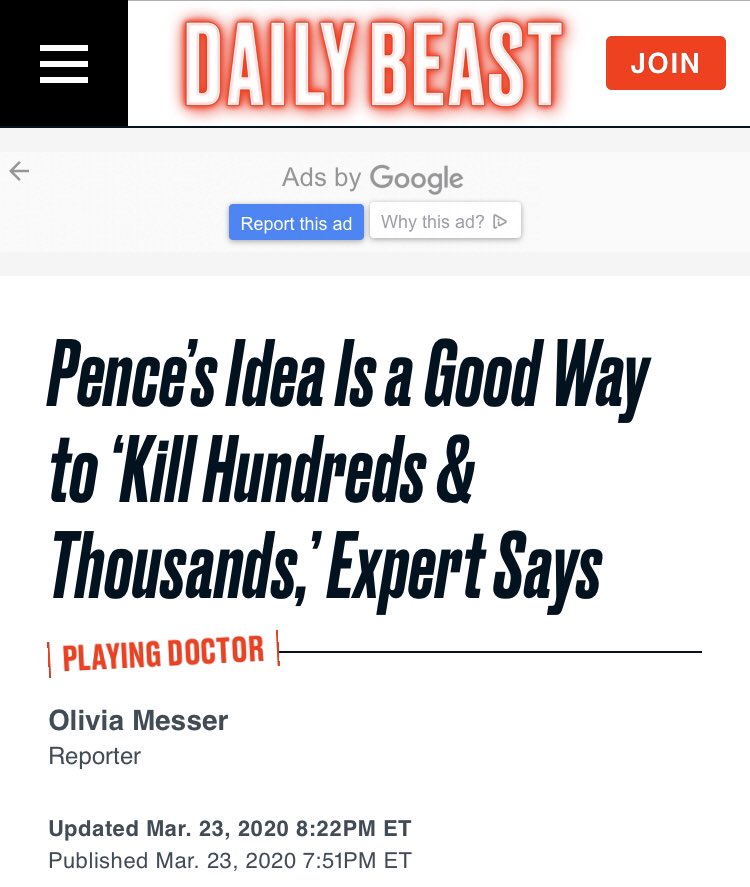 Here’s  @thedailybeast on March 23rd, saying that masking is “not an evidence-based, scientifically sound approach.”