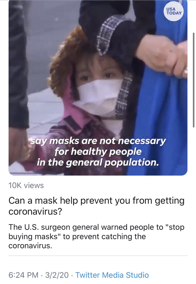  @USATODAY did the same thing, and even took a jab at  @mattgaetz for wearing a mask. All these were from the first week of March.