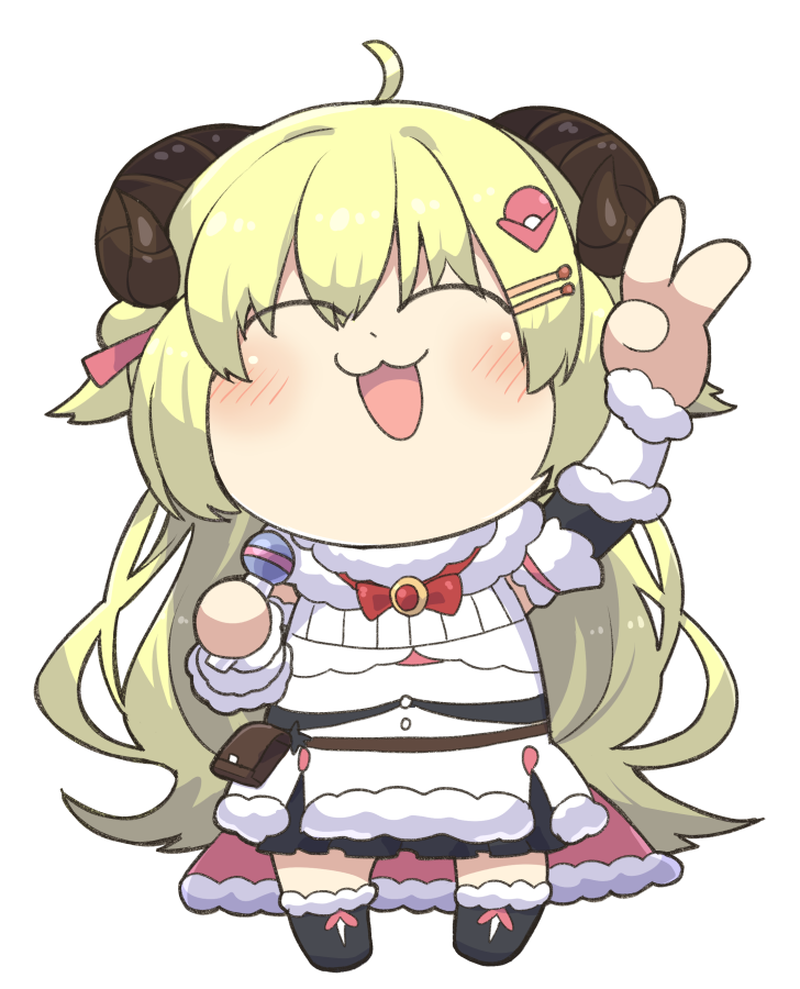角巻わため 「わためちゃん3Dおめでとう!

#つのまきあーと 」|トモヨヒのイラスト