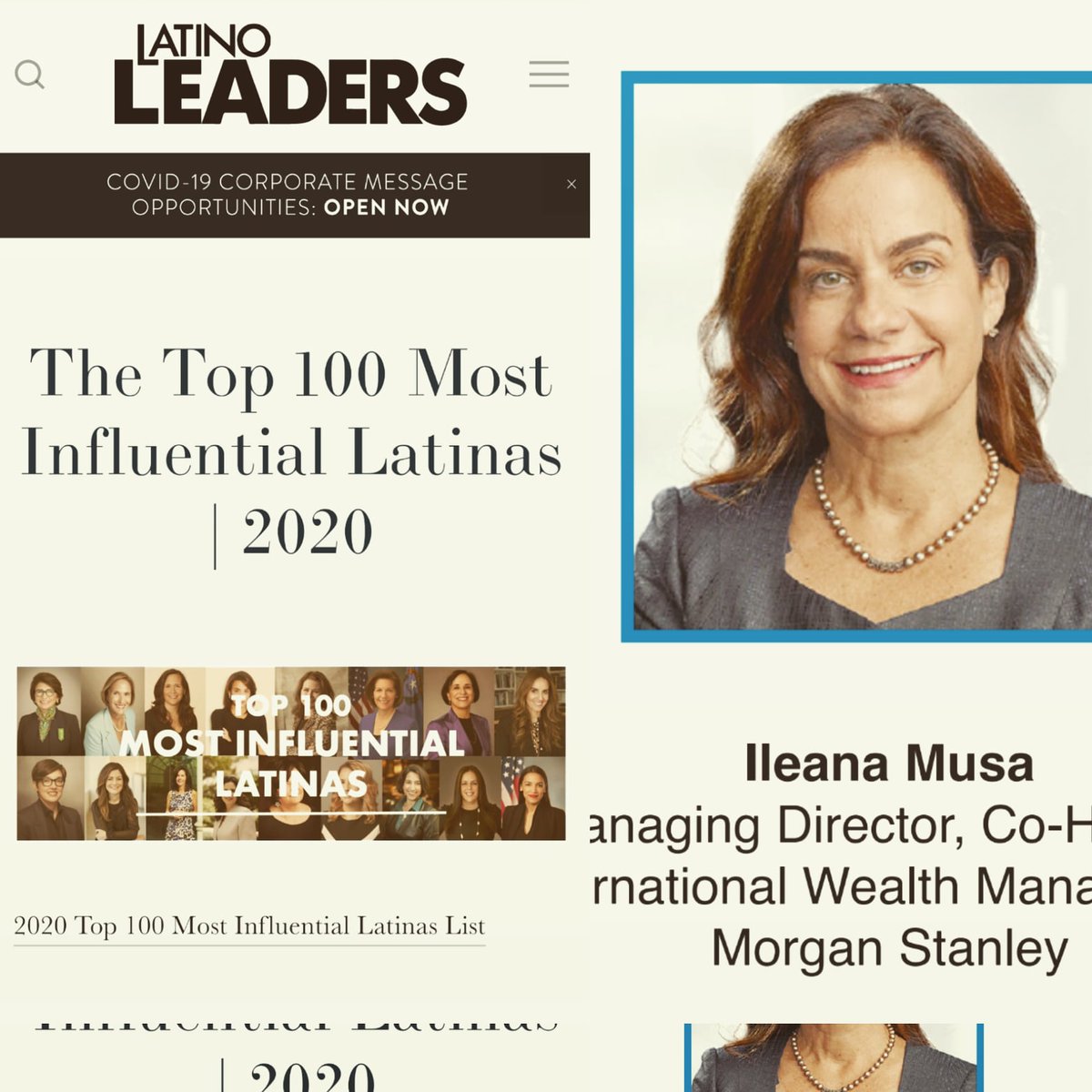 chazmena's tweet photo. CONGRATULATIONS to @ileanamusa3 one of @LatinoLeadersUS 100 most influential Latinas in business today!
I remember a young lady selling day-old pastries in front of the school each morning, working with the same love, care, industry, today. She's a beacon to many #SelfMadeSunday https://t.co/pERhAxn63T