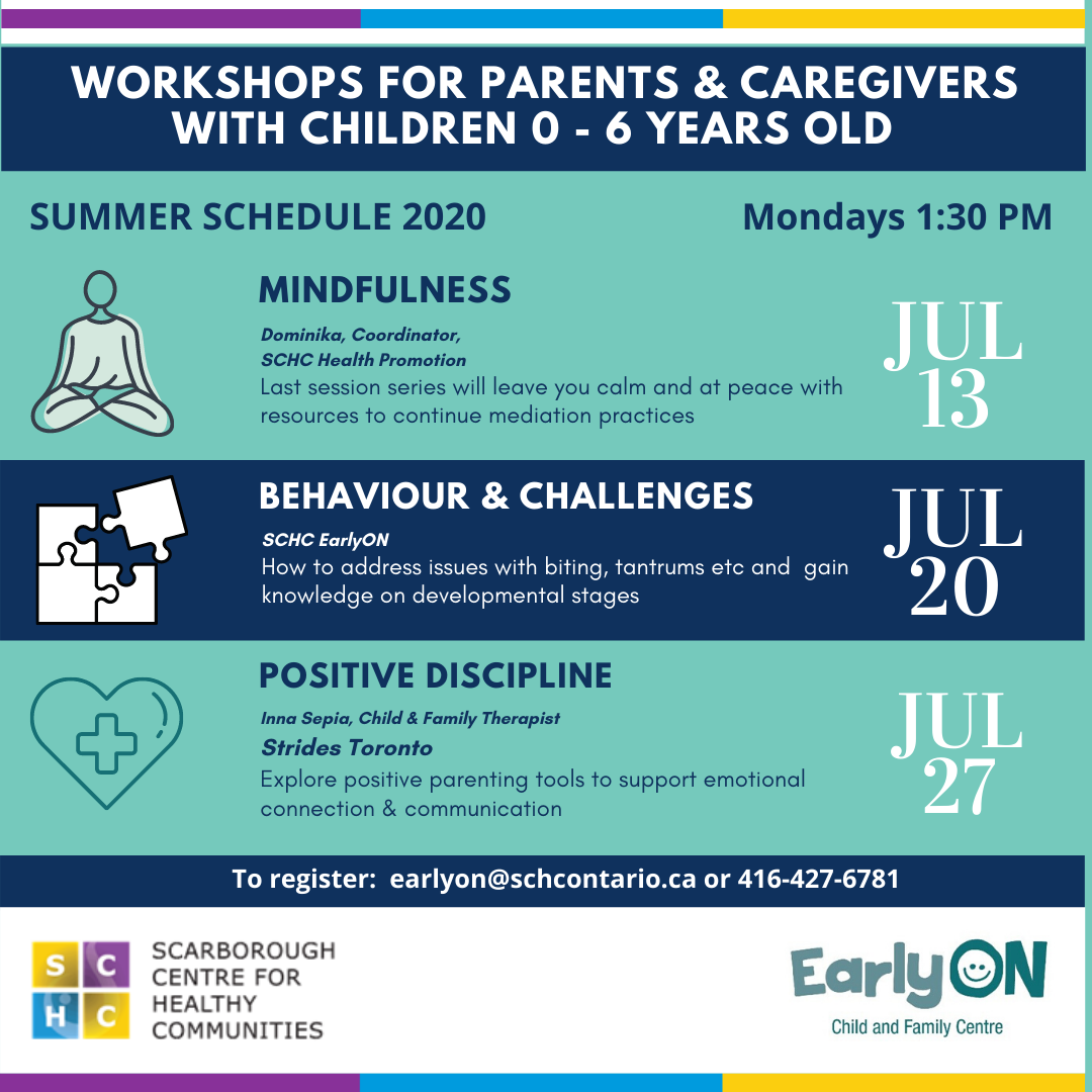 SCHCOnt's tweet photo. @SCHCOnt and EarlyOn presents Virtual workshops for Parents and Caregivers with Children 0-6 years on child care and parenting ππΆ
REGISTER π earlyon@schcontario.ca or 416-427-6781
#SCHC #SCHCIsStillHere #EarlyON #Childcare #ParentingWorkshops #VirtualWorkshop #OnlineEvents https://t.co/hNeVw8B5rN