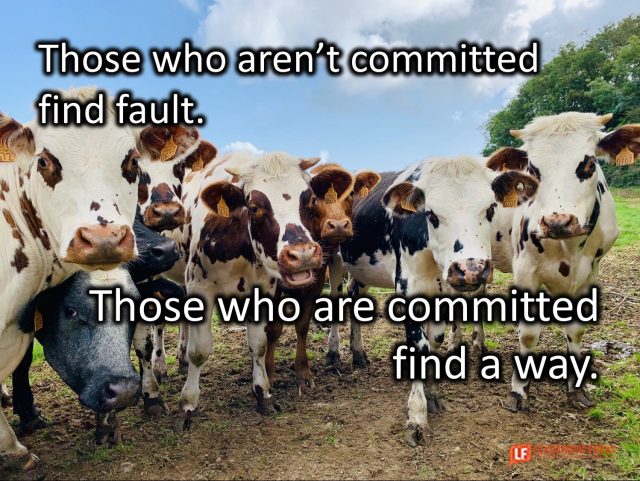 Commitments are decisions made once but lived over and over.

New situations provide new expressions of old commitments. But lack of commitment is permission for half-heartedness.

bit.ly/2Q58PIQ

#leadership
#LFreakpost
