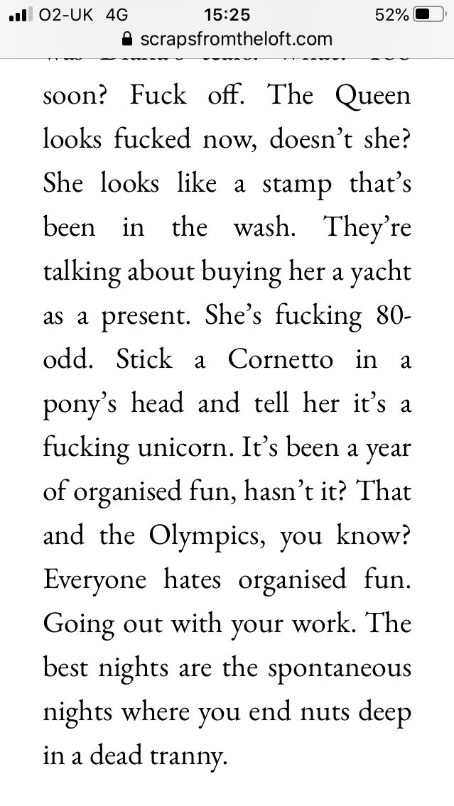 And now for a publicly available excerpt from one of Frankie's shows. I humbly present... #FrankieBoyle, Patron Saint of Trans Allyship, at his Activist Best.  #DamiannBarr loves company, as the saying goes.