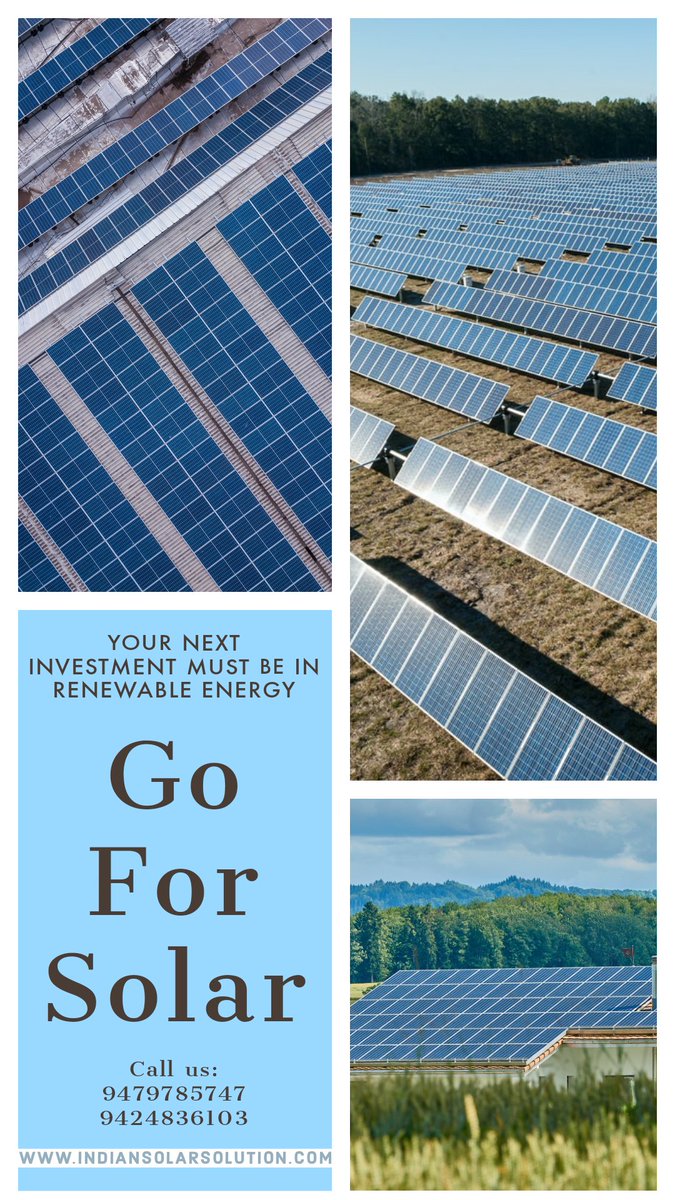IndianSolar1's tweet photo. Invest In Renewable Energy..
.
.
.
#solarpower #solar #solarpanelsystem #solarenergy #solarpannels #solarpowerplant #renewableenergy #cleanenergy #greenenvironment #goforsolar #GoSolar #IndianSolarSolutions 
@IndianSolar_ @MadhyaSolar @SolarEnergyInd https://t.co/WOjvAykm24