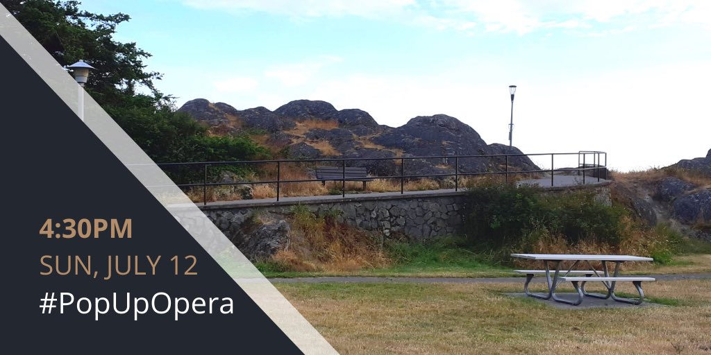 Where to find #PopUpOpera Sun July 12 #2
Today we're ALSO in <a href="/EsquimaltBC/">TownshipOfEsquimalt</a>! Are you in the area too? Find us at #MacAuleyPointPark at 4:30

More info @ link in bio. Please observe distance markers &amp; respect 6' of space between yourself &amp; others
#yyj #yyjarts #opera @FeedTheArtsYYJ