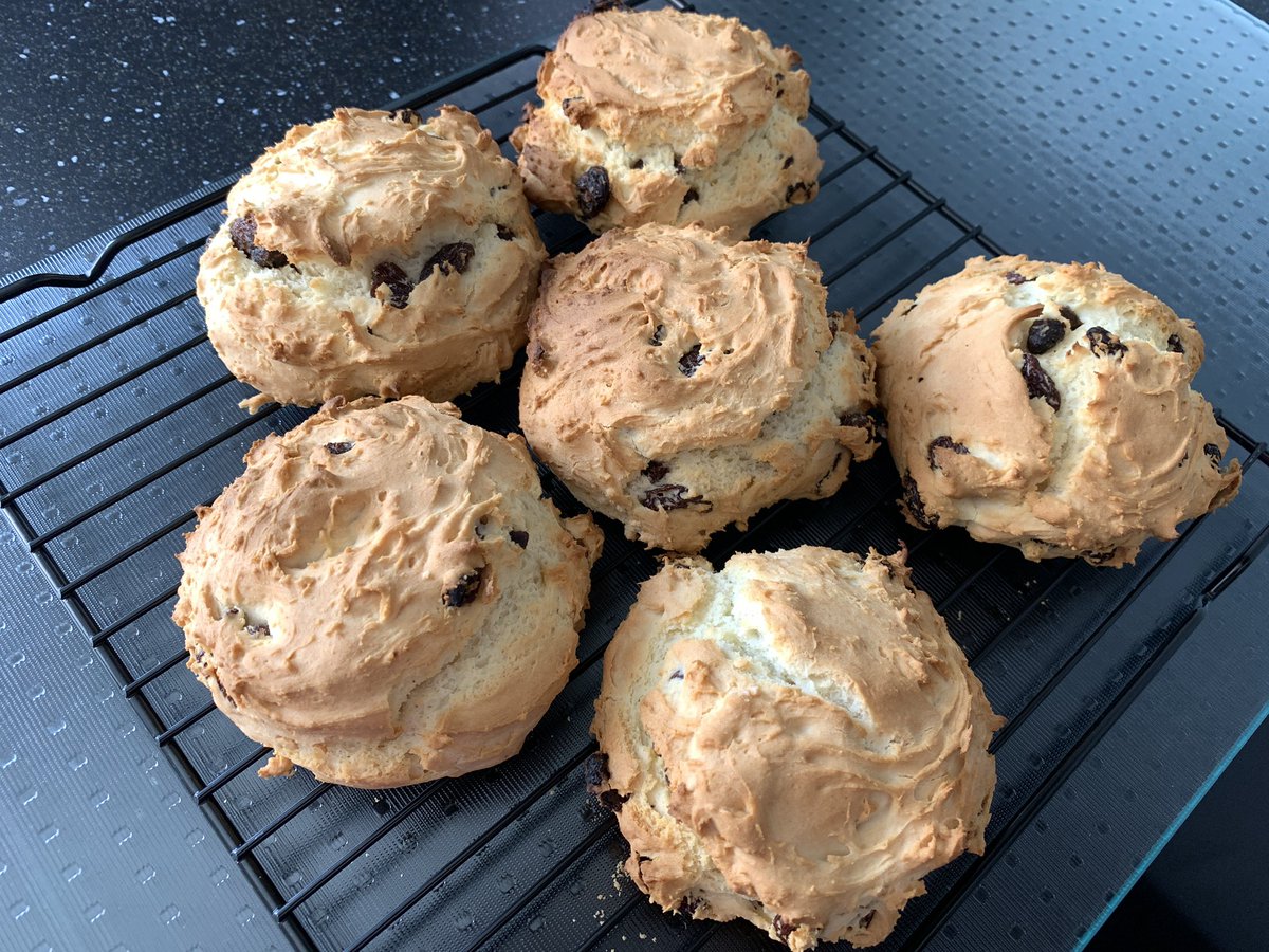 LeahA_White's tweet photo. Light, fluffy, delicious home made gluten free sultana scones #Juvela #glutenfree #coeliacuk https://t.co/KmoLXygLd0